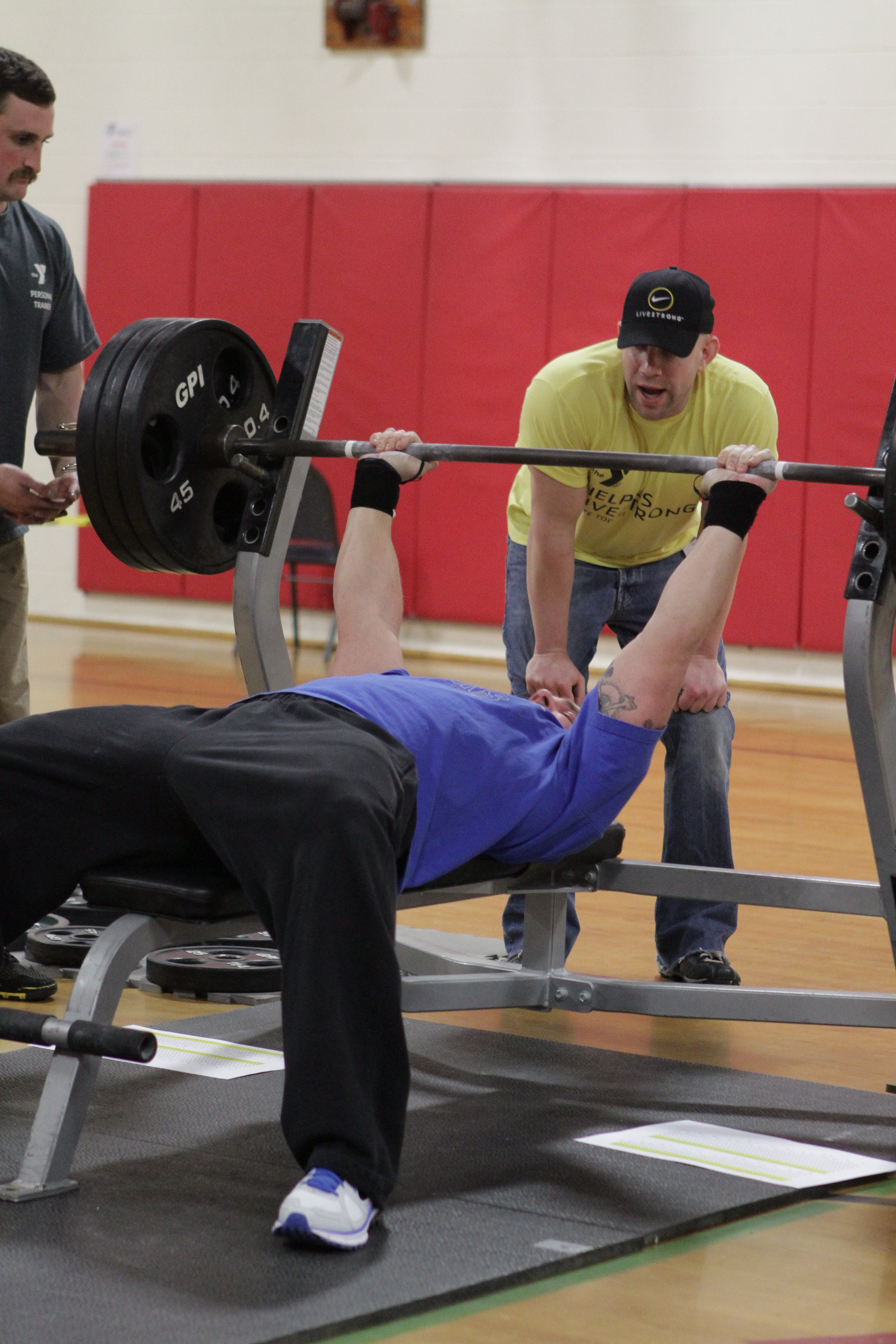 Bench press competition at Southington YMCA, photo by Miceli Productions