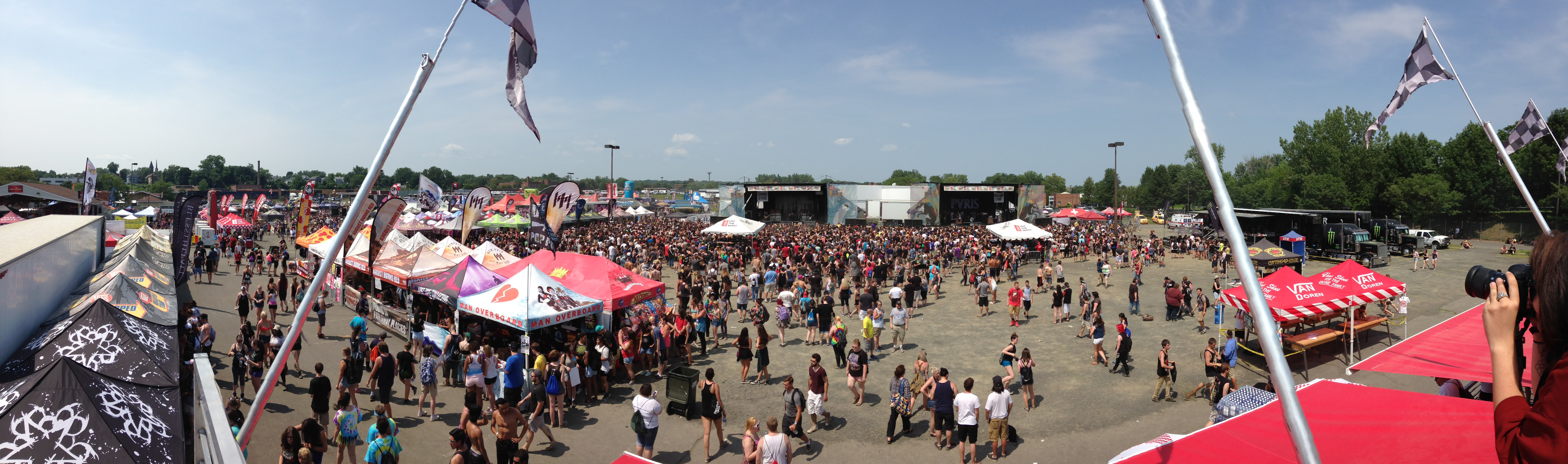 Overhead crowd photo by Miceli productions at the VANS Warped Tour 2015 in CT.