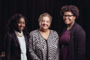 Portrait of Patricia Wrice (center) with Natalie Best and Elyece Patterson, participants of the documentary video, HAVING THEIR SAY from Hartford, CT. Video by Miceli Productions.