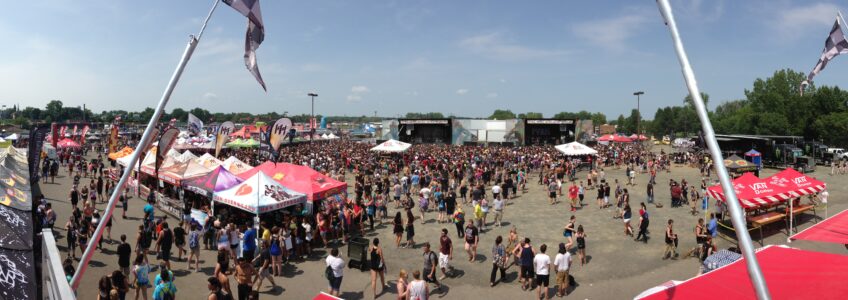 Overhead crowd photo by Miceli productions at the VANS Warped Tour 2015 in CT.