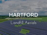 Aerial drone footage showing the Hartford Landfill and the solar energy farm, footage by Miceli Productions, Hartford, CT
