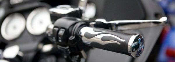 Miceli Productions supports local charity with event photography. this image is a close up of a motorcycle handle from the 5th Annual Every Dollar Feeds Kids Bike Run.